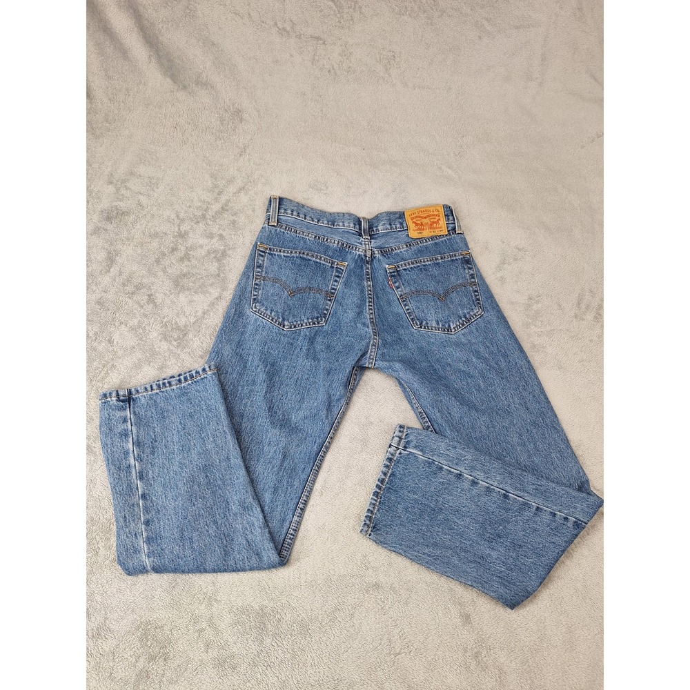 Levis 505 Regular Fit Straight Leg Jeans Mens 32x30 Medium Wash Blue Denim - Picture 3 of 7